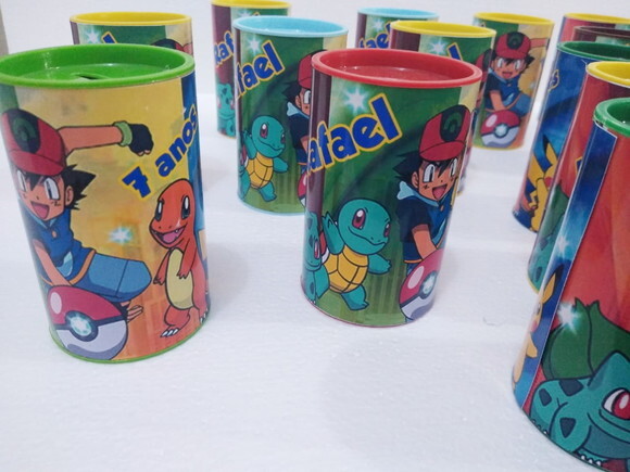 Pokemon Cofrinho Personalizado Coloridos