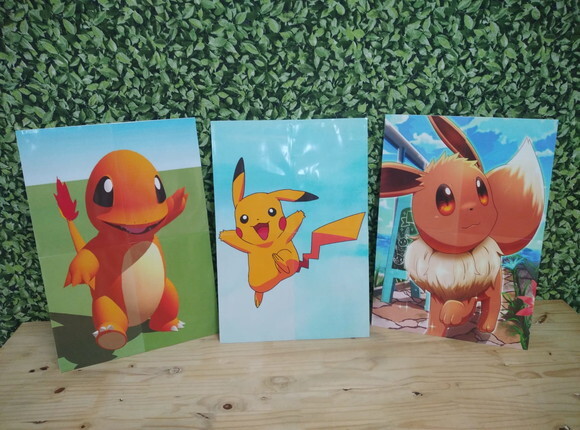 Pokemon Kit de Parede 3 Unidades Tamanho 58x40 cm Cada