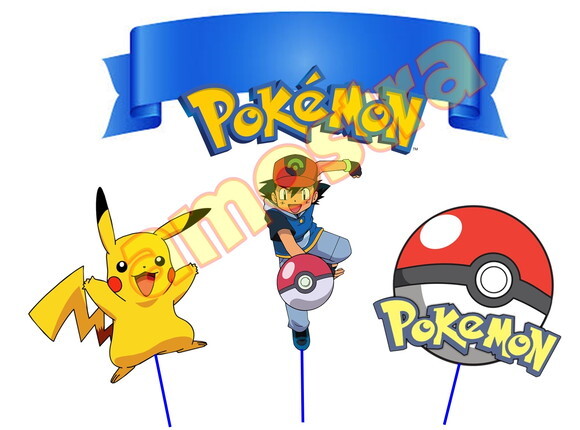 Pokemon Topo de Bolo Personalizado Pronta Entrega