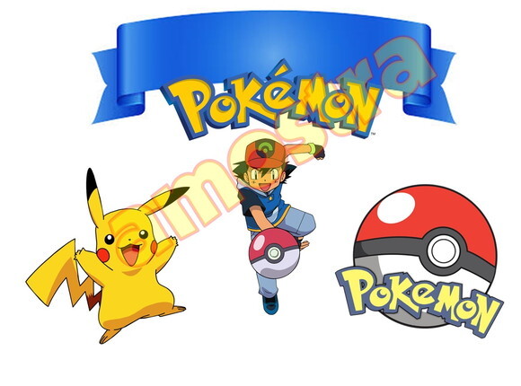 Pokemon Topo de Bolo Personalizado Pronta Entrega