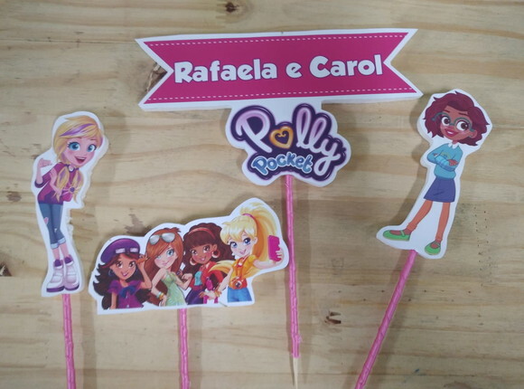 Polly Pocket Topo de Bolo Personalizado Pronta Entrega