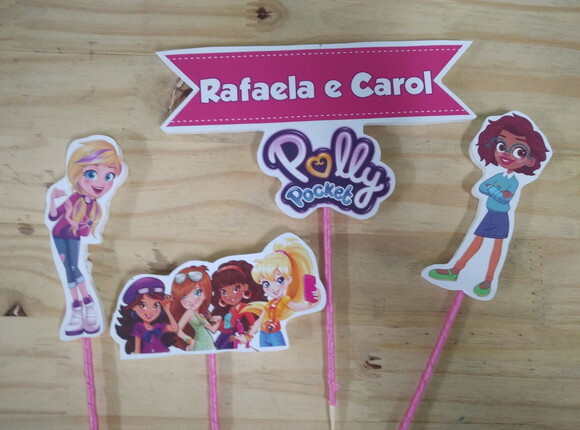 Polly Pocket Topo de Bolo Personalizado Pronta Entrega
