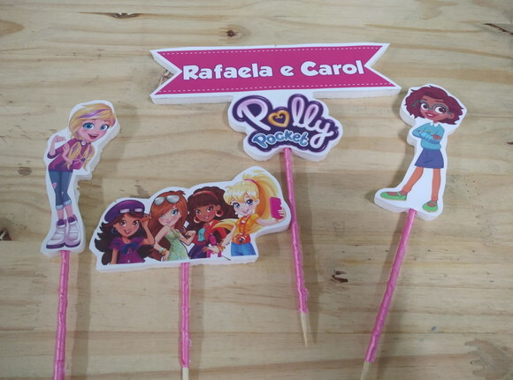 Polly Pocket Topo de Bolo Personalizado Pronta Entrega