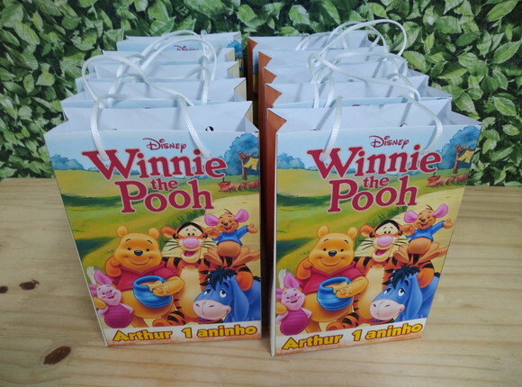 Pooh Sacola Personalizada Pronta Entrega
