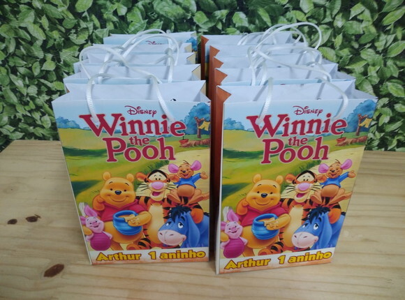 Pooh Sacola Personalizada Pronta Entrega