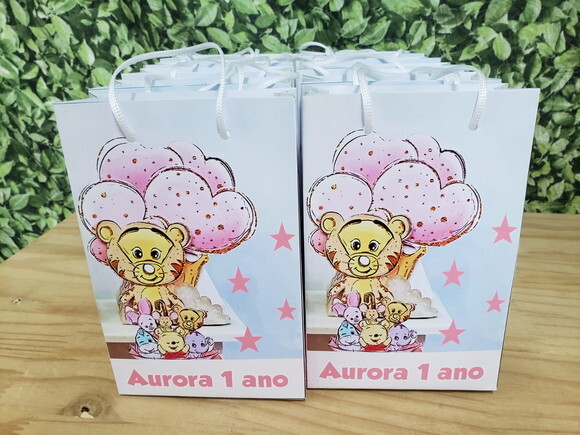Pooh Vintage Sacola Personalizada Pronta Entrega