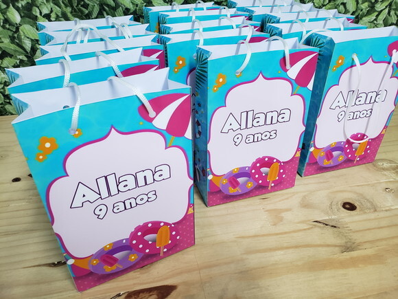 Pool Party Sacola Personalizada Pronta Entrega