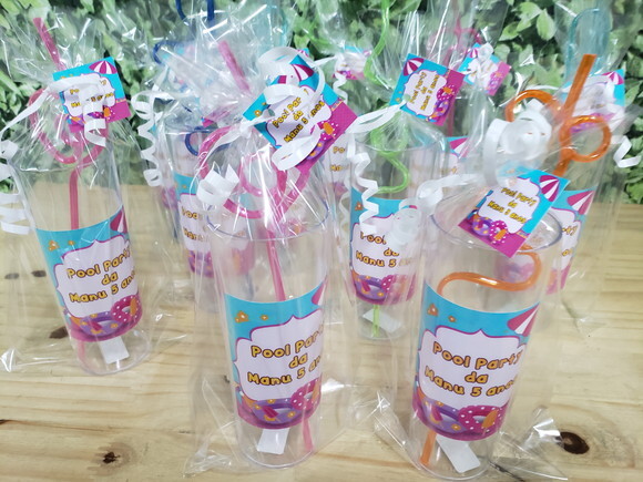 Pool Party Copos Personalizados e Embalados