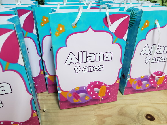 Pool Party Sacola Personalizada Pronta Entrega