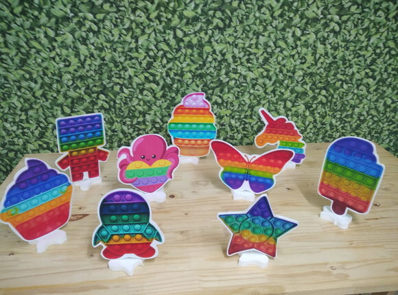 Pop It Kit de Mesa Displays 9 Peças Pronta Entrega