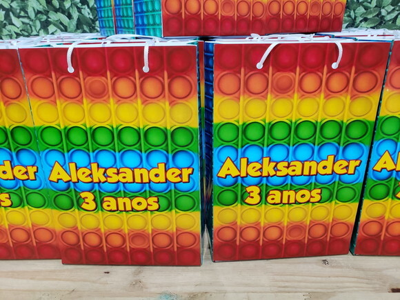 Pop It Sacola Personalizada Tam 25x17x8 cm