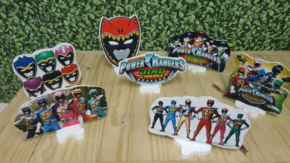 Power Rangers Dino Kit de Mesa Displays 7 Peças Pron Entrega