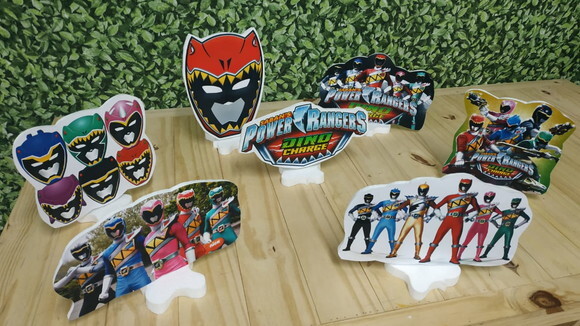 Power Rangers Dino Kit de Mesa Displays 7 Peças Pron Entrega