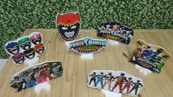 Power Rangers Dino Kit de Mesa Displays 7 Peças Pron Entrega