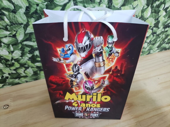 Power Rangers Sacola Personalizada Tam G Pronta Entrega