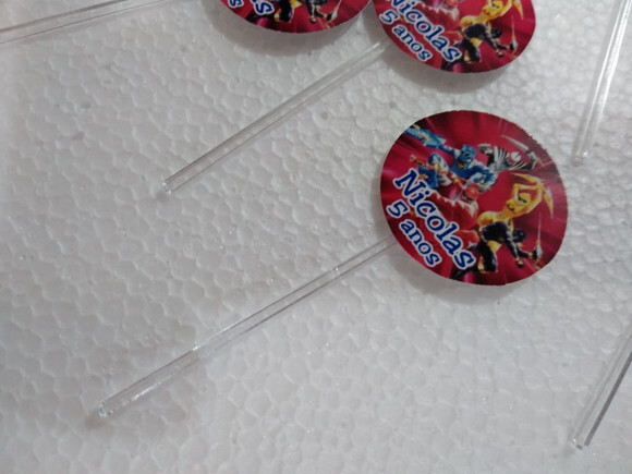 Power Rangers Topper para Docinhos 36 Unid Personalizado