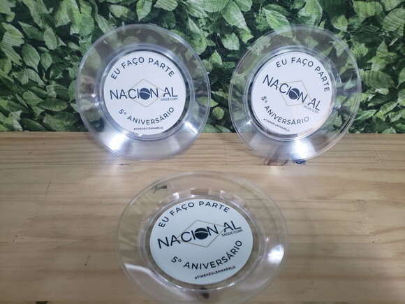 Prato Sobremesa Decorado Logo Empresa Pronta Entrega