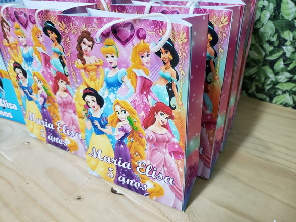 Princesa e Principe Sacolas Personalizadas Pronta Entrega