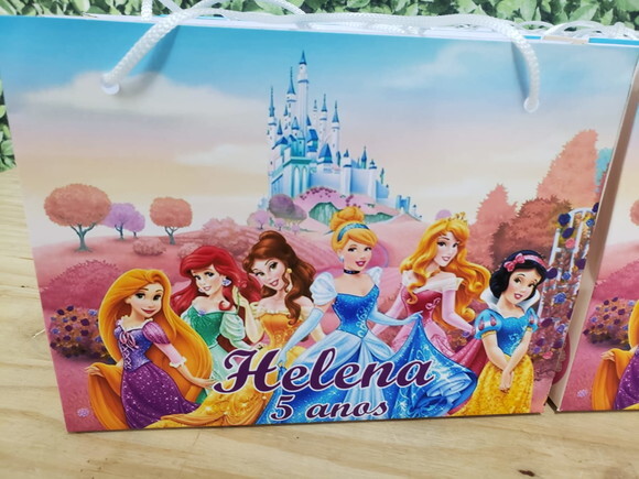 Princesas Sacola Personalizada Horizontal Pronta Entrega