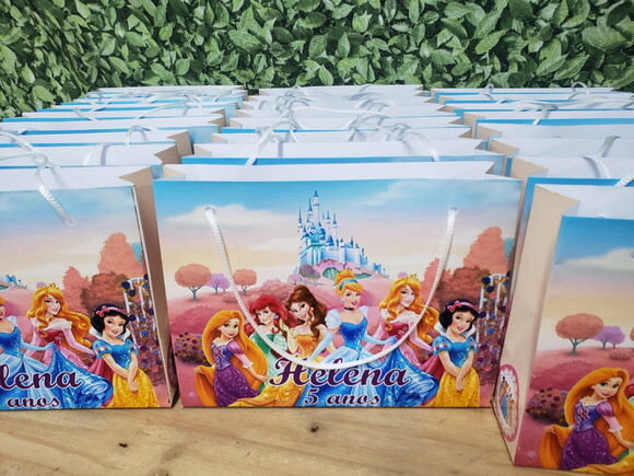 Princesas Sacola Personalizada Horizontal Pronta Entrega
