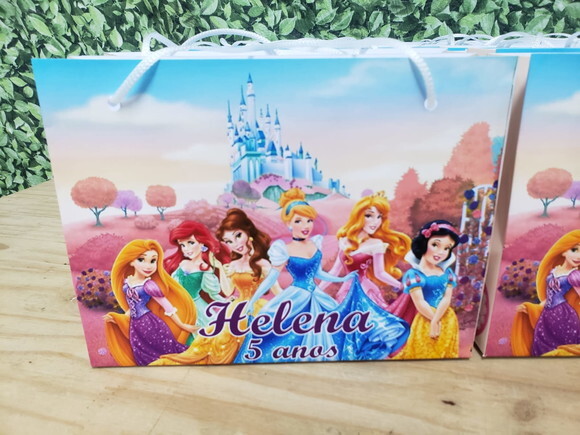 Princesas Sacola Personalizada Horizontal Pronta Entrega