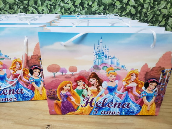Princesas Sacola Personalizada Horizontal Pronta Entrega