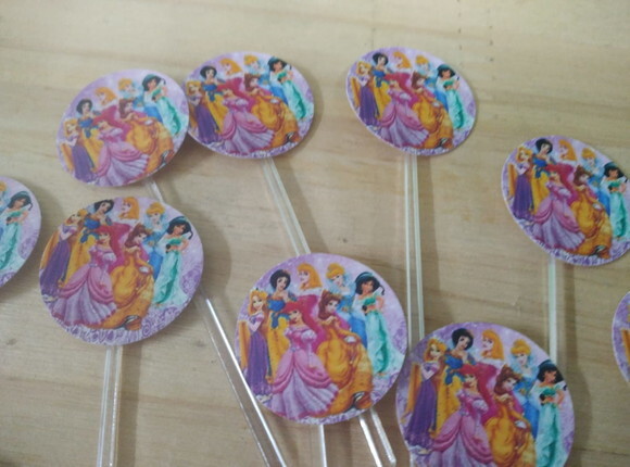 Princesas Topper para Docinhos 36 Unid Pronta Entrega