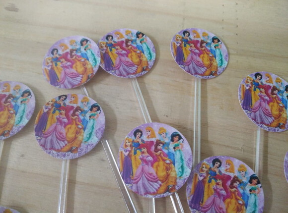 Princesas Topper para Docinhos 36 Unid Pronta Entrega