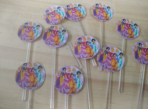 Princesas Topper para Docinhos 36 Unid Pronta Entrega