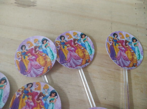 Princesas Topper para Docinhos 36 Unid Pronta Entrega