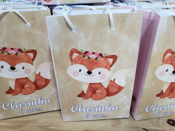 Raposinha Sacola Personalizada Pronta Entrega