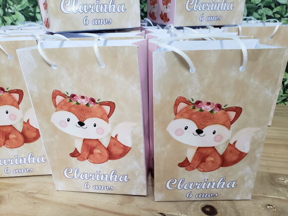 Raposinha Sacola Personalizada Pronta Entrega
