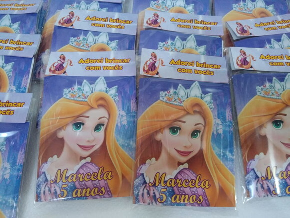 Rapunzel Caderninho com Giz Personalizado P Entrega