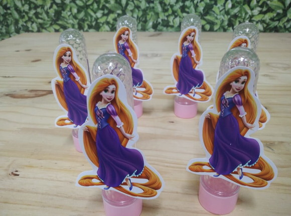 Rapunzel Tubetes com Apliques Personalizado Pronta Entrega