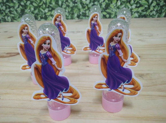 Rapunzel Tubetes com Apliques Personalizado Pronta Entrega