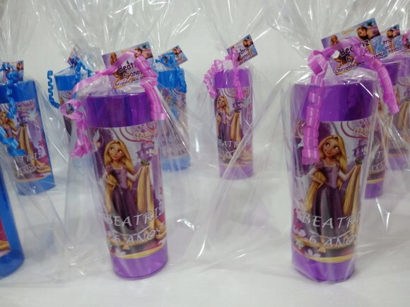 Rapunzel, Copos Lon Drink Personalizados e Embalados