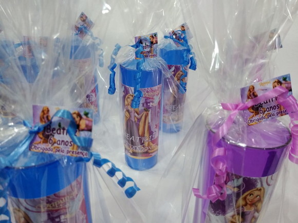 Rapunzel, Copos Lon Drink Personalizados e Embalados