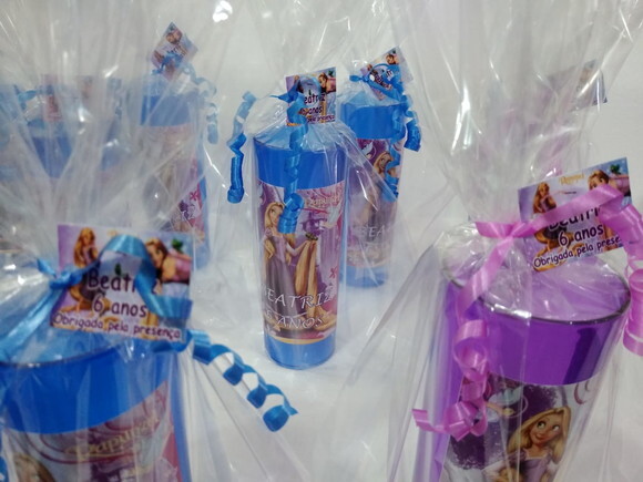 Rapunzel, Copos Lon Drink Personalizados e Embalados