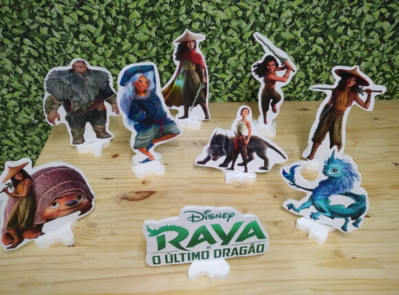 Raya Disney Kit de Mesa Displays 9 Peças Pronta Entrega