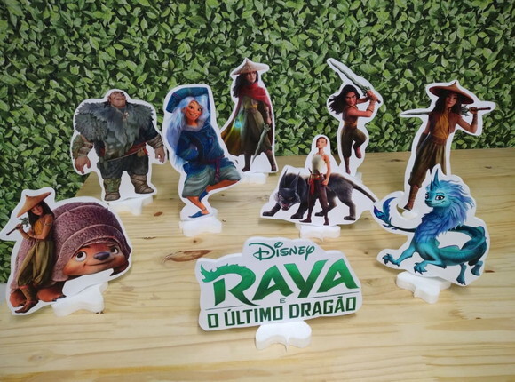 Raya Disney Kit de Mesa Displays 9 Peças Pronta Entrega