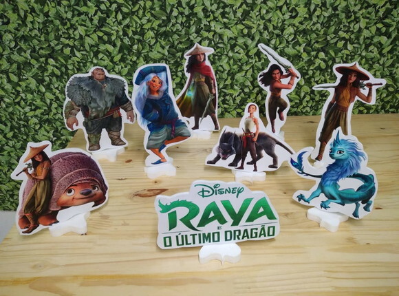 Raya Disney Kit de Mesa Displays 9 Peças Pronta Entrega