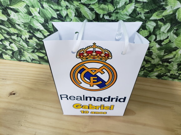 Real Madrid Sacola Personalizada Pronta Entrega T 28x20x8 cm