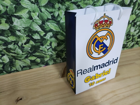 Real Madrid Sacola Personalizada Pronta Entrega T 28x20x8 cm