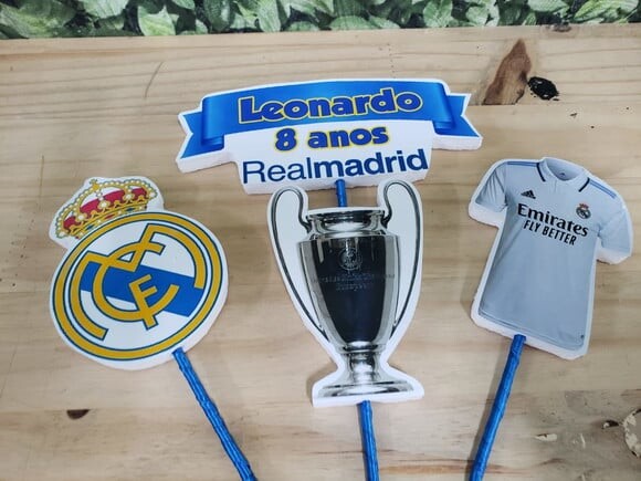 Real Madrid Topo de Bolo Personalizado Pronta Entrega