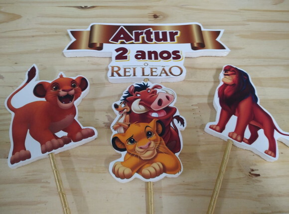 Rei Leão Topo de Bolo Personalizado Pronta Entrega