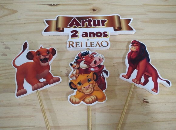 Rei Leão Topo de Bolo Personalizado Pronta Entrega