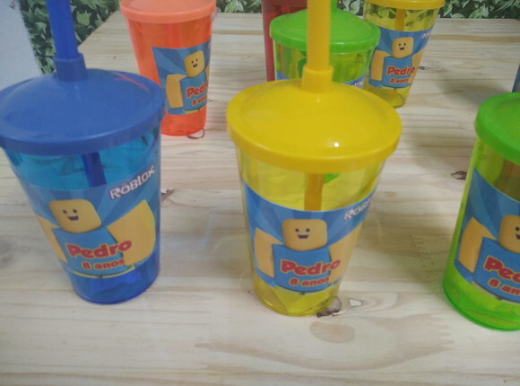 Roblox Copos Canudo Personalizados P Entrega