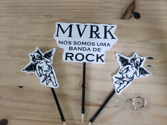 Rock Topo de Bolo Personalizado Pronta Entrega
