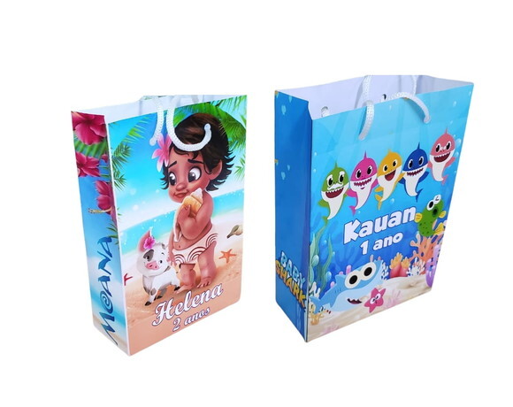 Sacola 2 Temas Infantis e Afins Personalizada Pronta Entrega