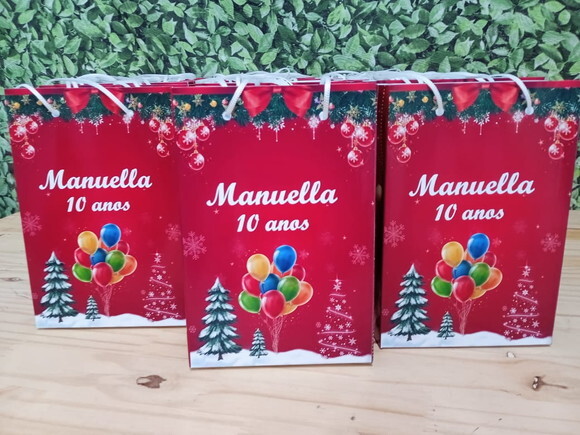 Sacola Natal Personalizada Pronta Entrega